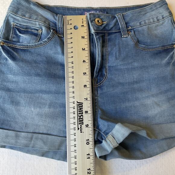 Wax Jean Butt I love You Women Shorts S Light Blue Denim Button 2" Inseam - Picture 8 of 10